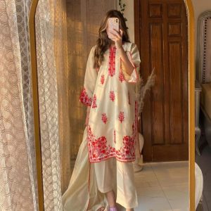 2 PIECE - EMBROIDERED DOBBY SUIT