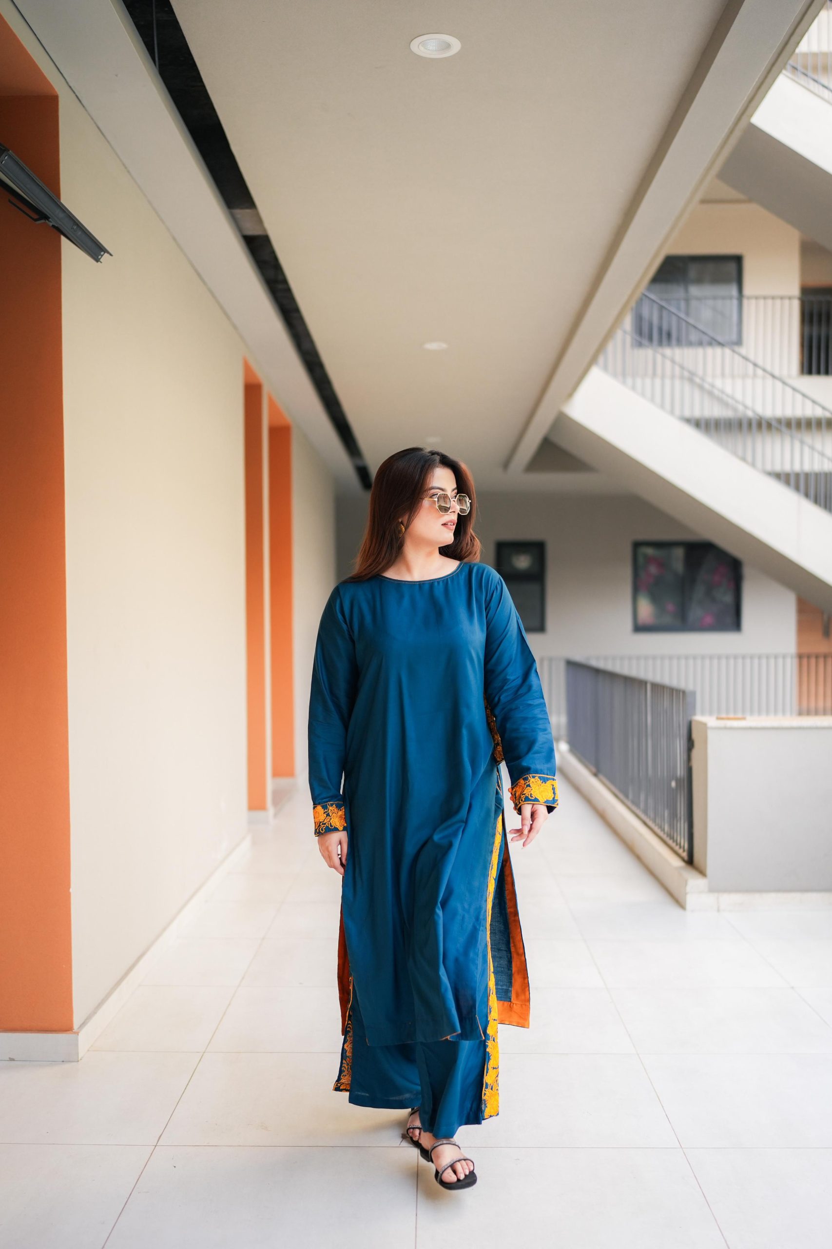 Golden Embroidery Plazzoo 2PC - Image 5