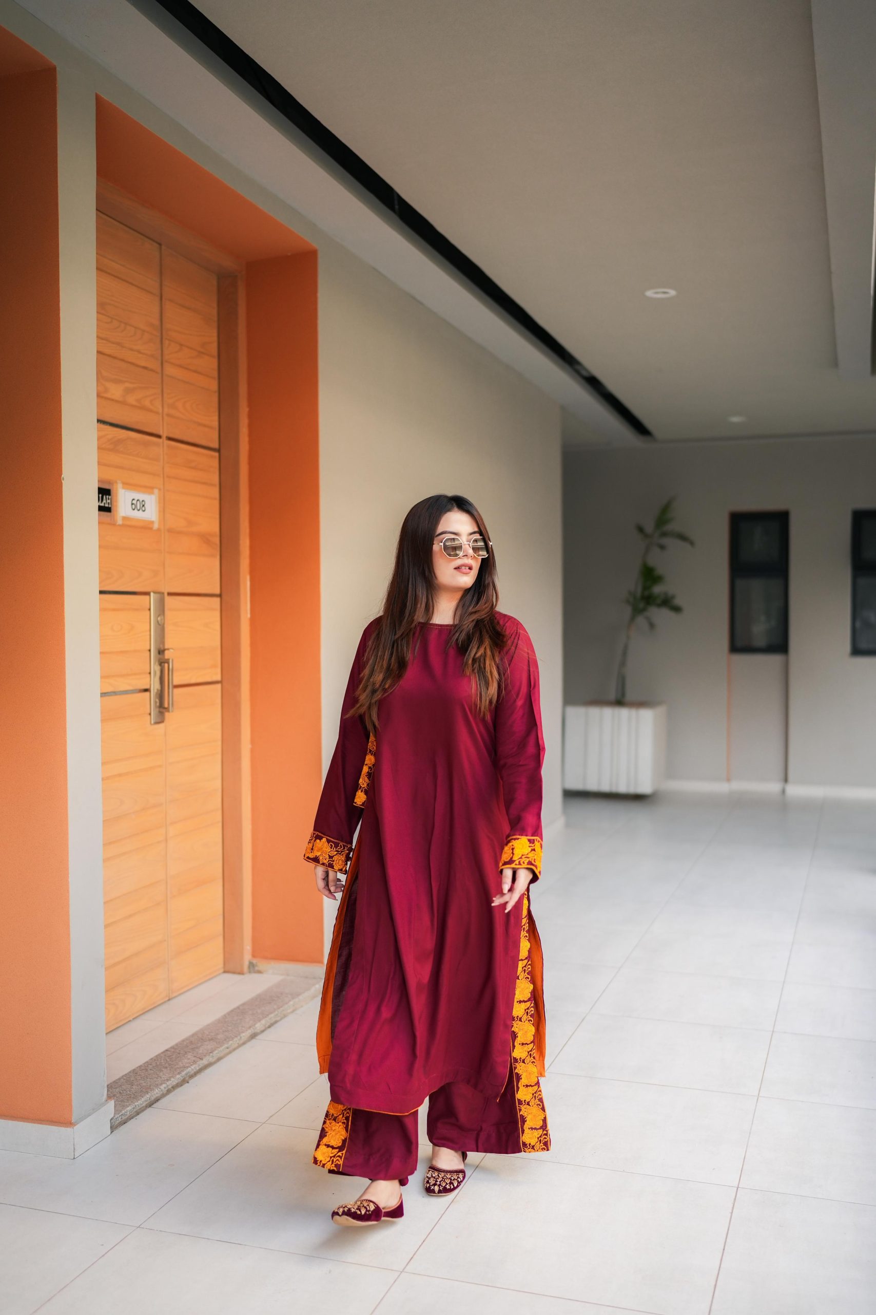 Golden Embroidery Plazzoo 2PC - Image 4