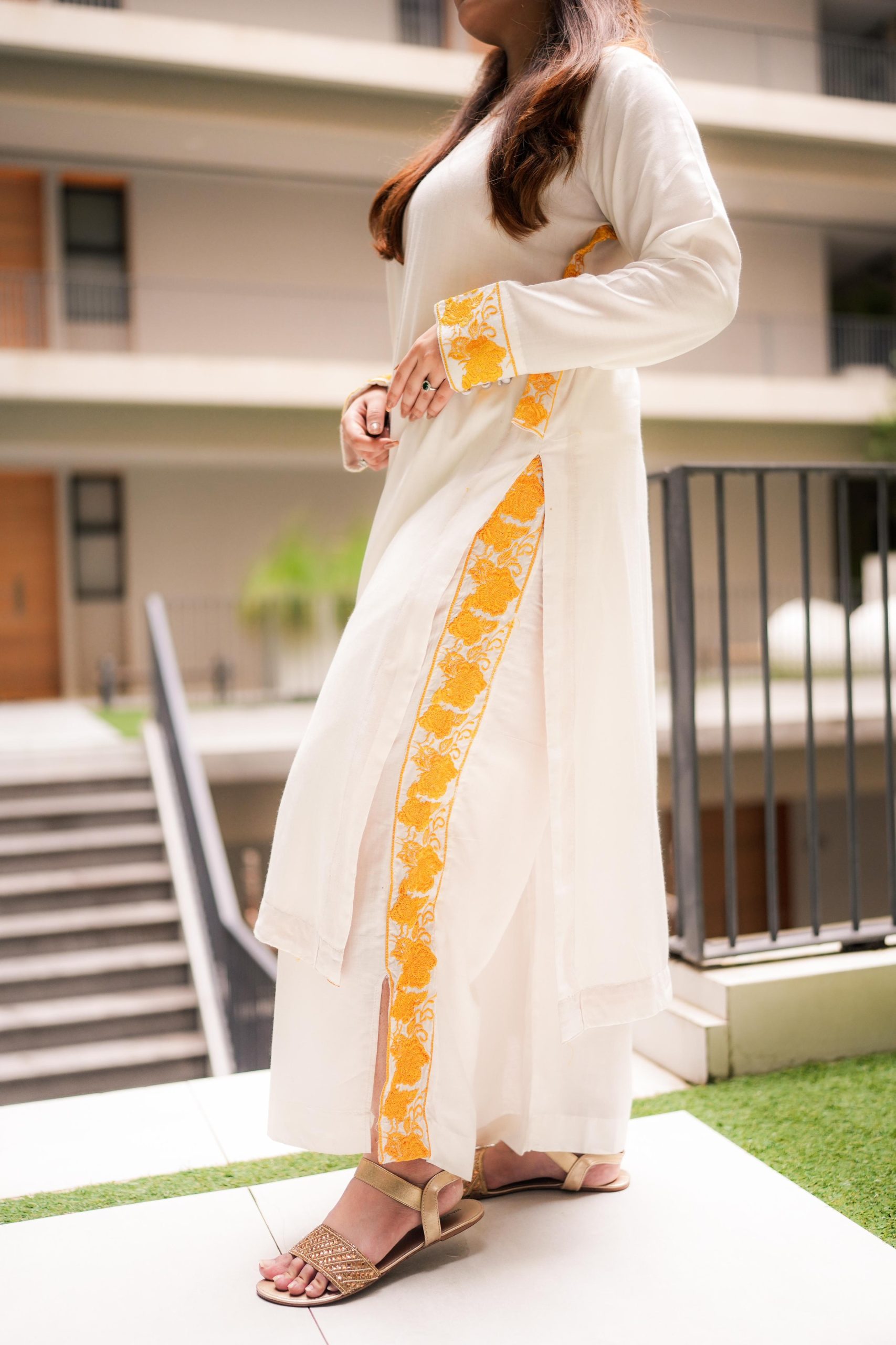 Golden Embroidery Plazzoo 2PC